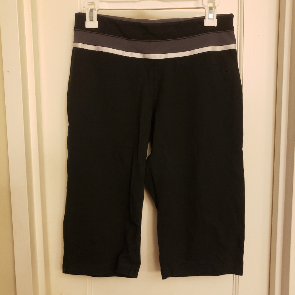 Reebok Color Block Short Capri Legging Black Grey